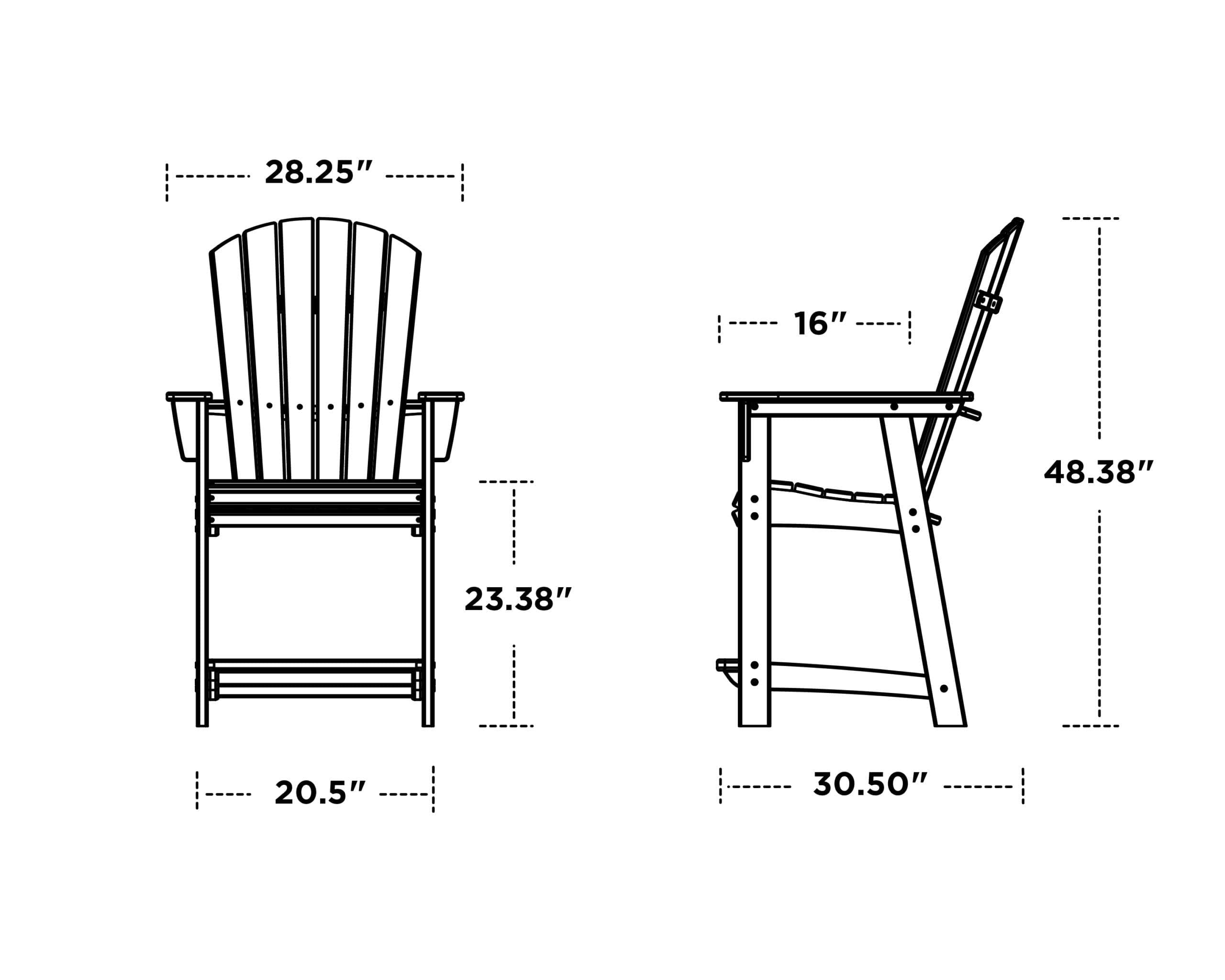 Nautical Curveback Adirondack Counter Chair - Image 2