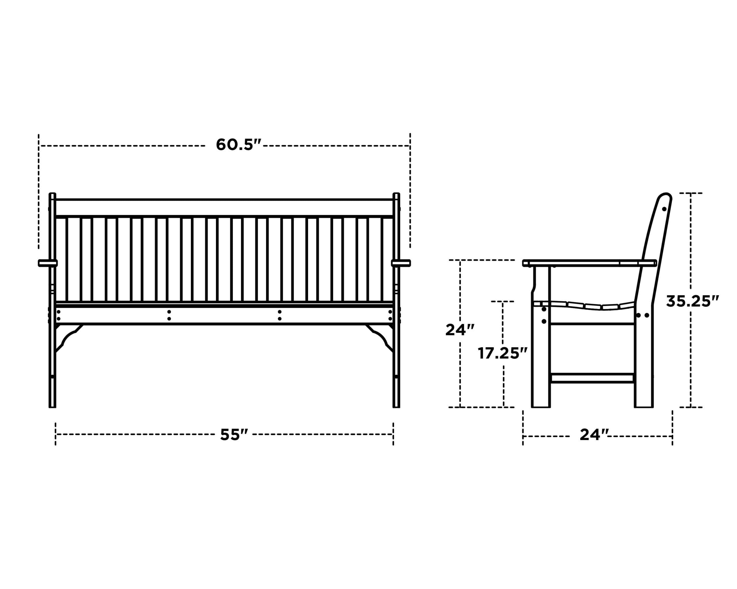 Vineyard 60" Bench - Image 3