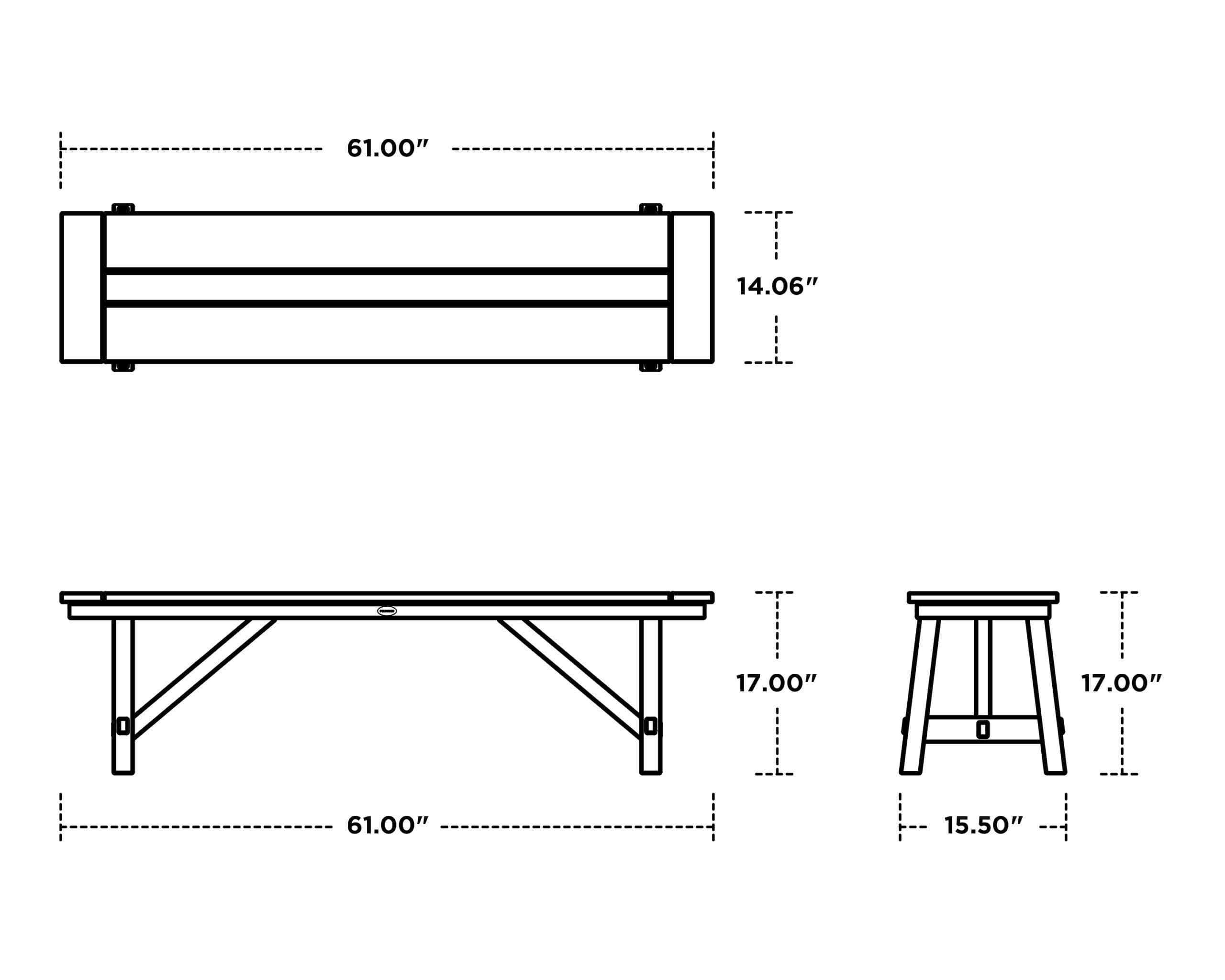 Farmhouse Trestle 65" Bench - Image 2