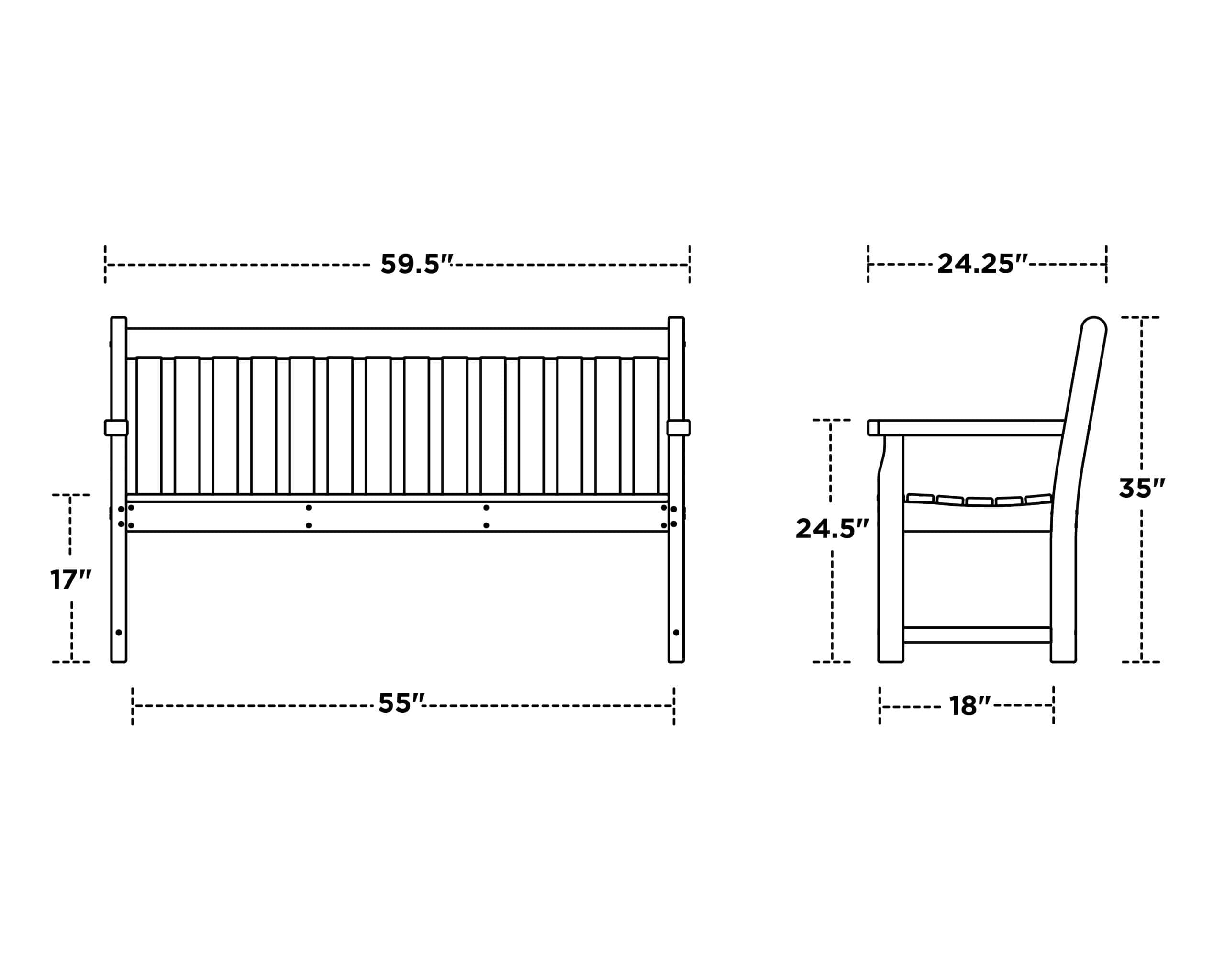 Traditional Garden 60" Bench - Image 4