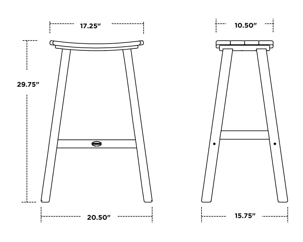 Traditional 30" Saddle Bar Stool - Image 2
