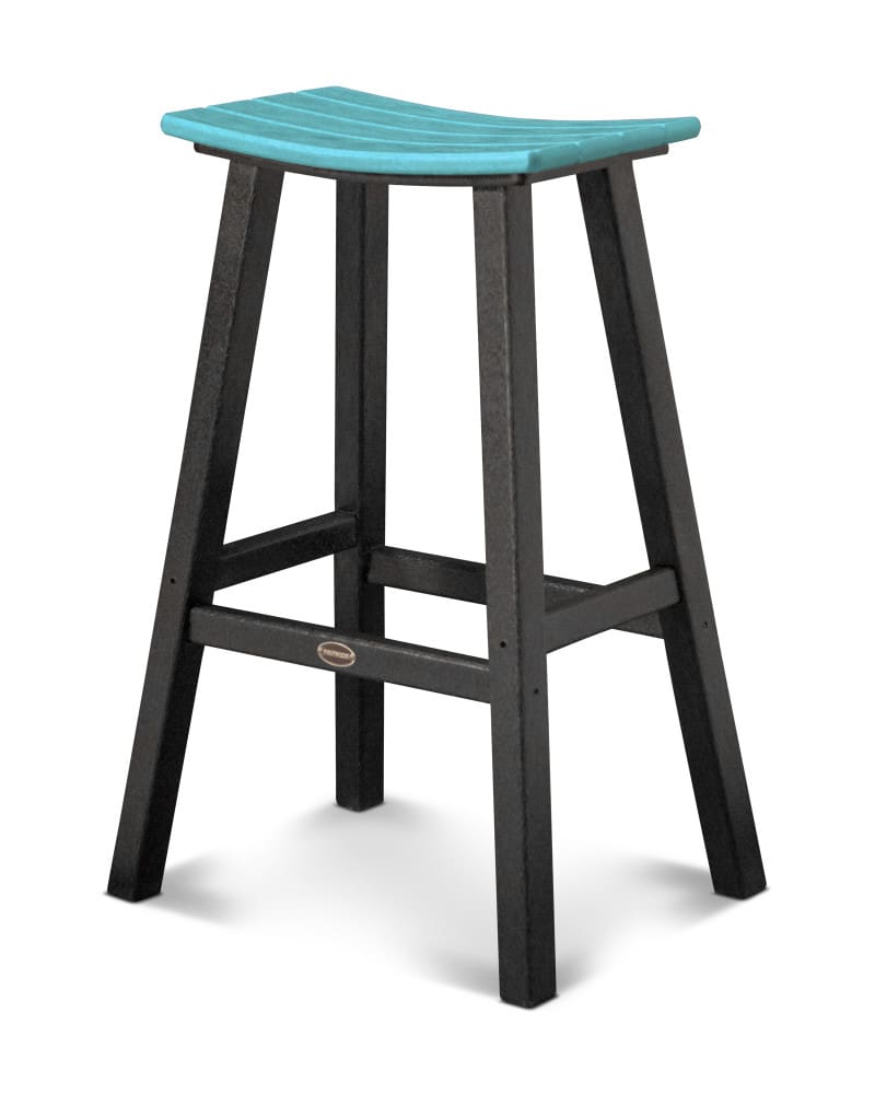 Contempo 30" Saddle Bar Stool- Black Legs