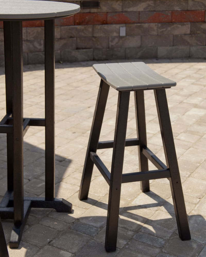 Contempo 30" Saddle Bar Stool- Black Legs - Image 3