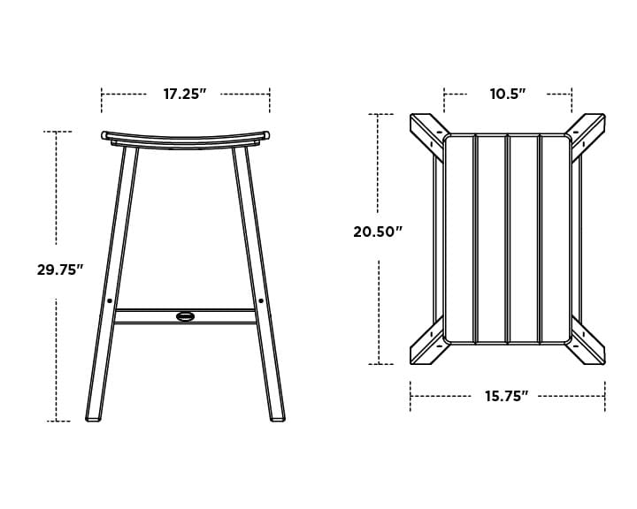 Contempo 30" Saddle Bar Stool- Black Legs - Image 2