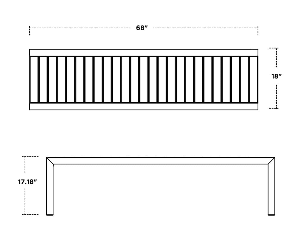 MOD 68" Bench in Textured Black / Color- Vibrant - Image 2
