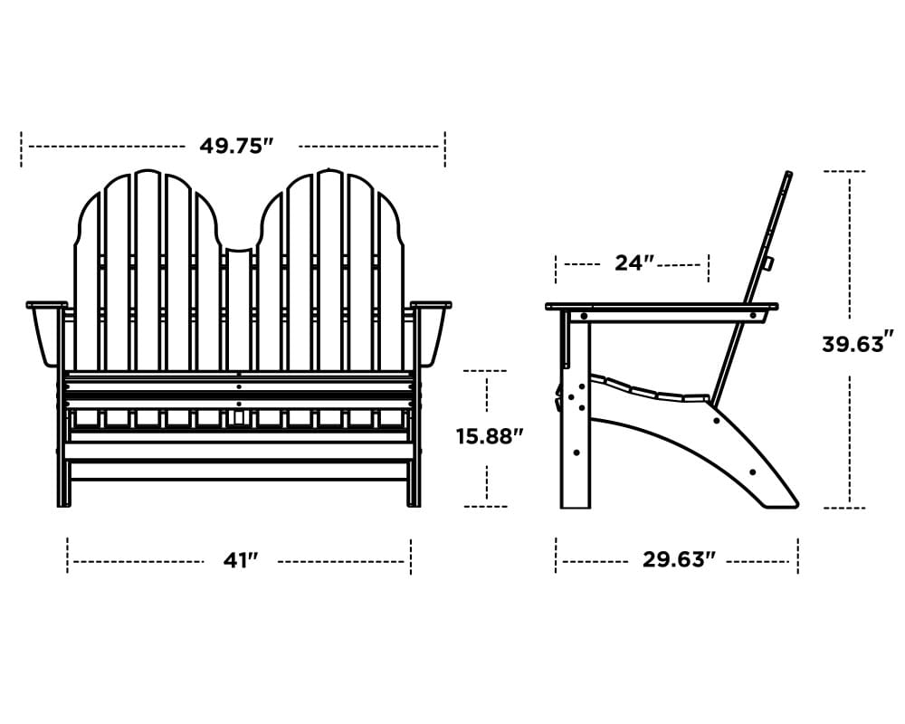 Vineyard 48" Adirondack Bench - Image 2