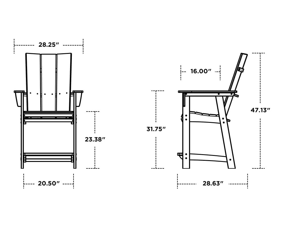 Modern Curveback Adirondack Counter Chair - Image 2