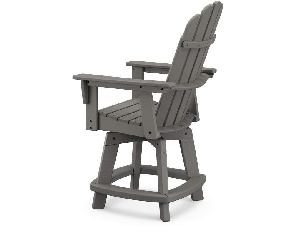 Vineyard Curveback Adirondack Swivel Counter Chair- Vintage - Image 3