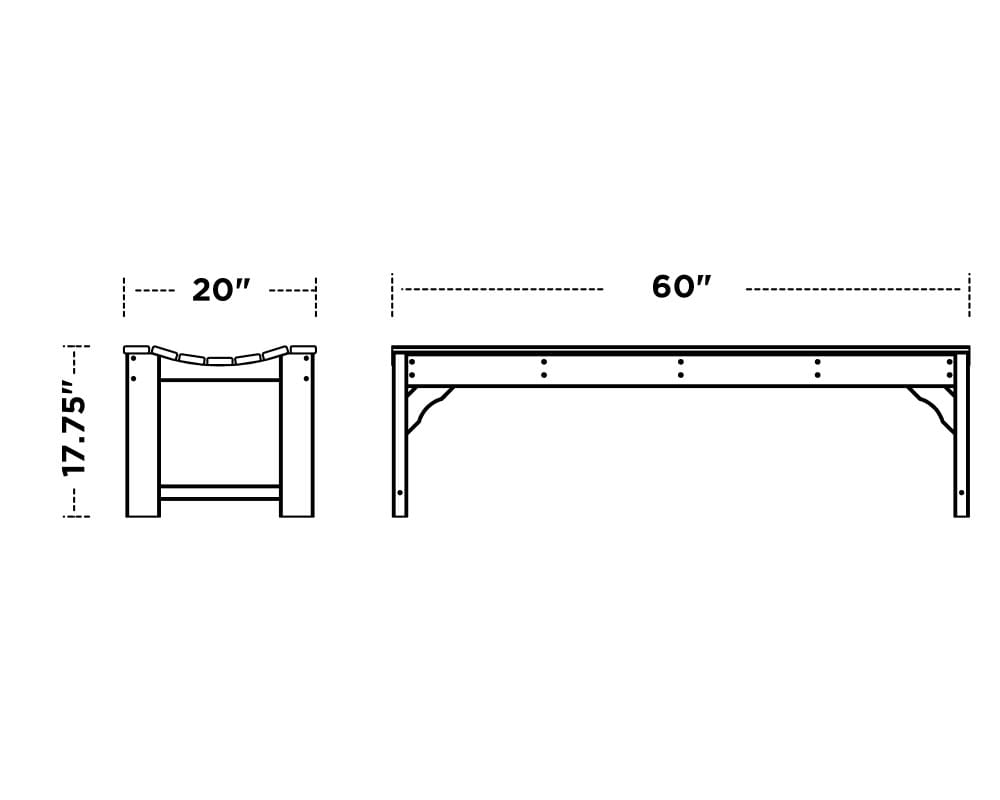 Traditional Garden 60" Backless Bench - Image 2