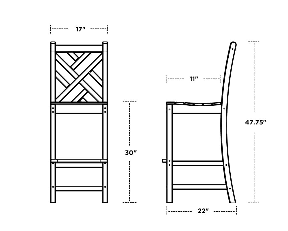 Chippendale Bar Side Chair - Image 3