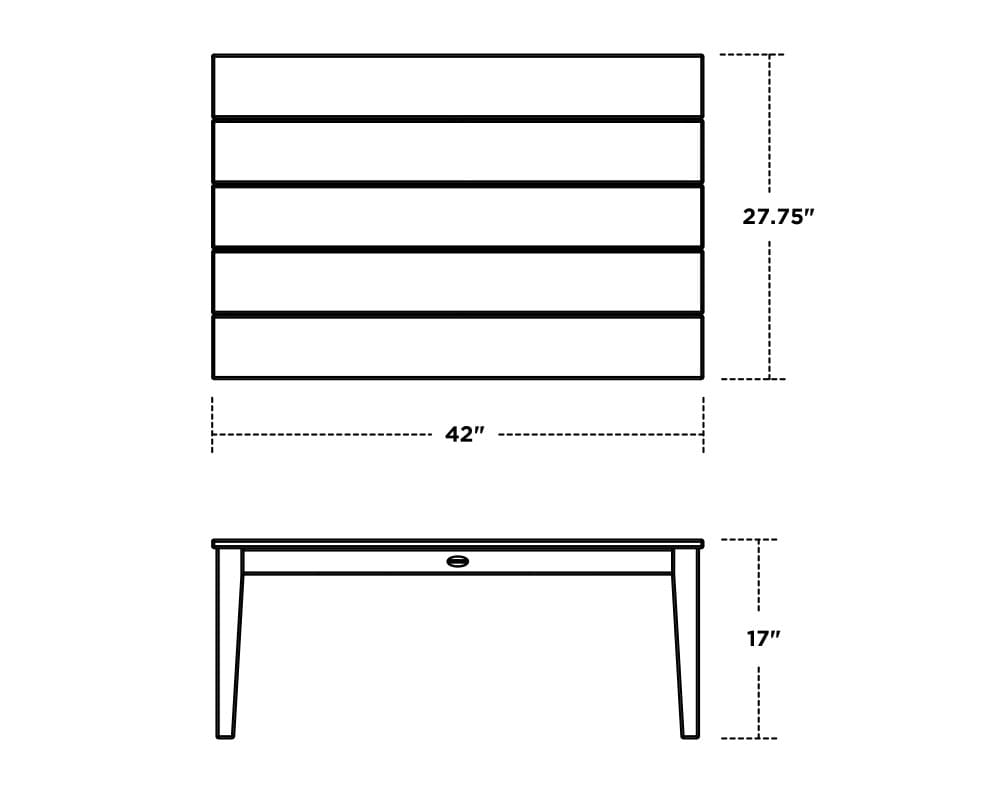 Newport 28" x 42" Coffee Table- Vintage - Image 2