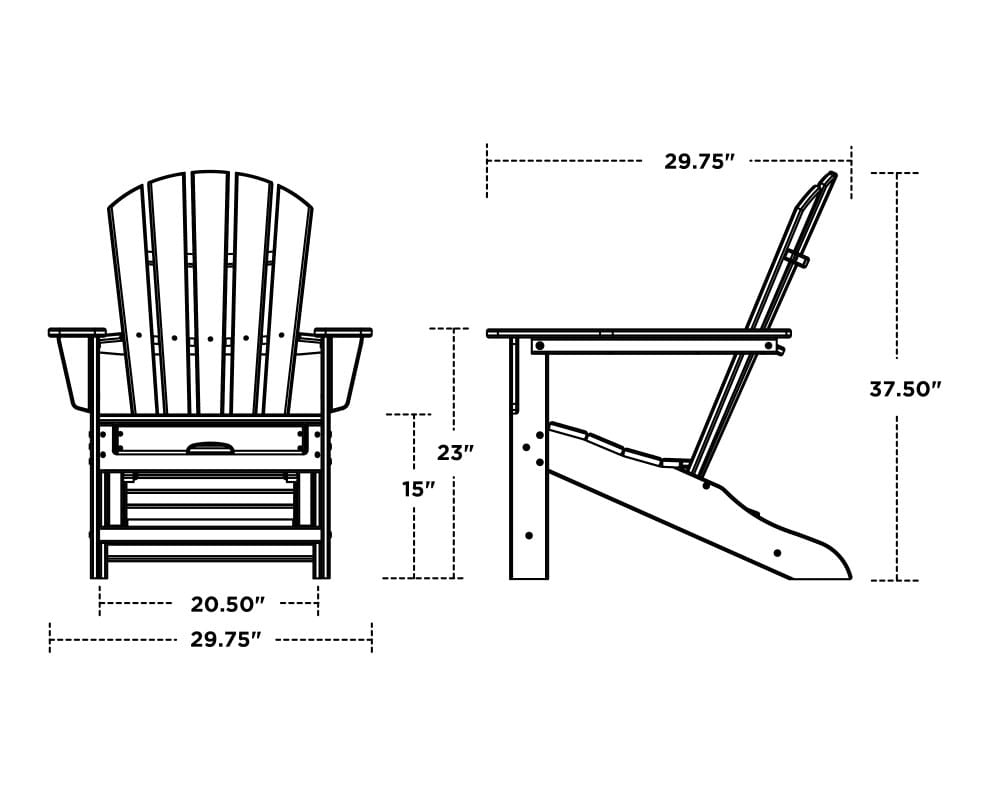 Palm Coast Ultimate Adirondack with Hideaway Ottoman- Vintage - Image 3