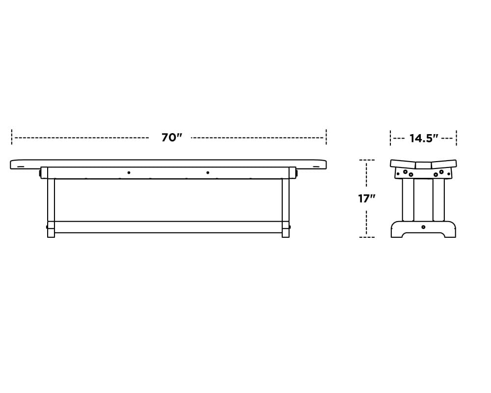 Park 72" Harvester Backless Bench - Image 3