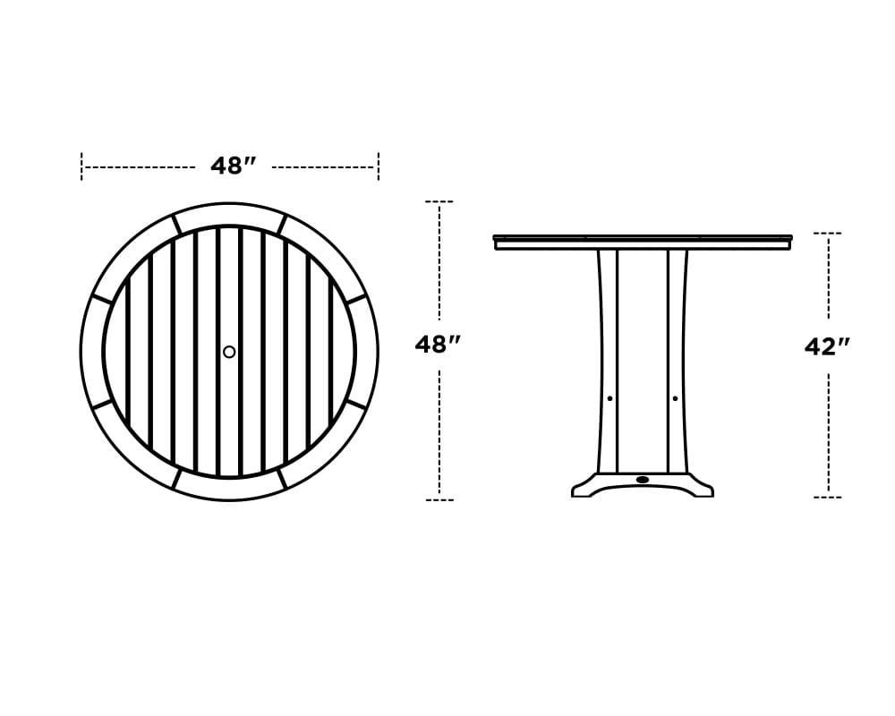 Nautical Trestle 48" Round Bar Table - Image 3
