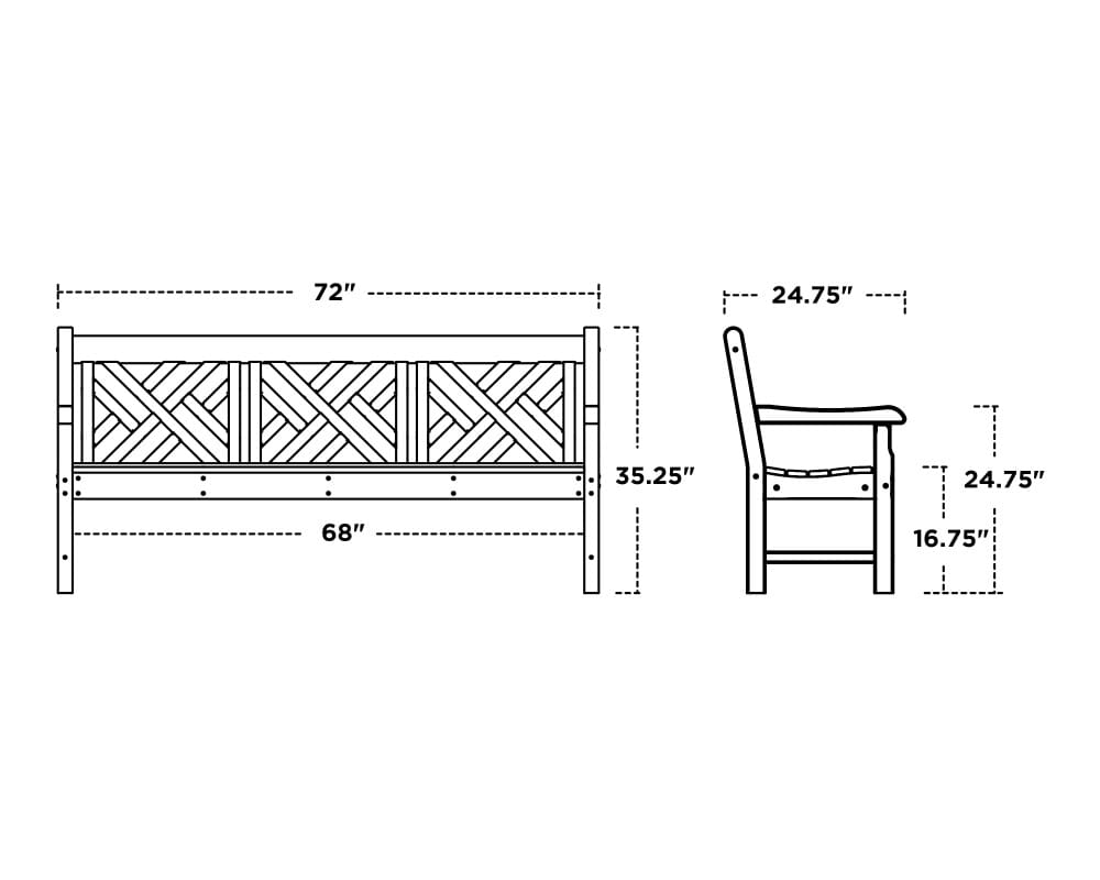 Rockford 72" Chippendale Bench - Image 3