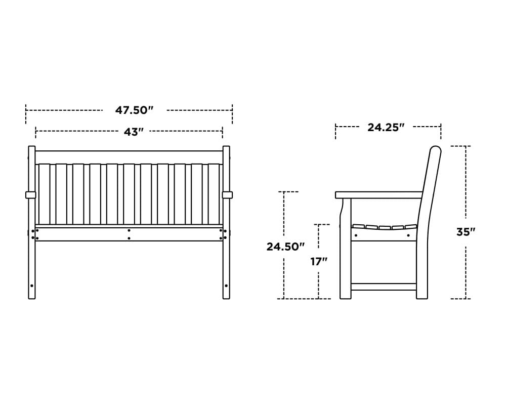 Traditional Garden 48" Bench - Image 5