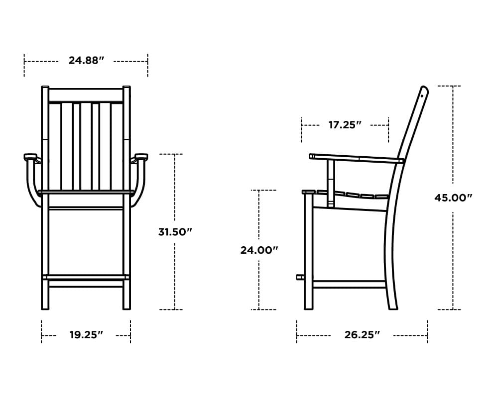 Vineyard Counter Arm Chair - Image 3
