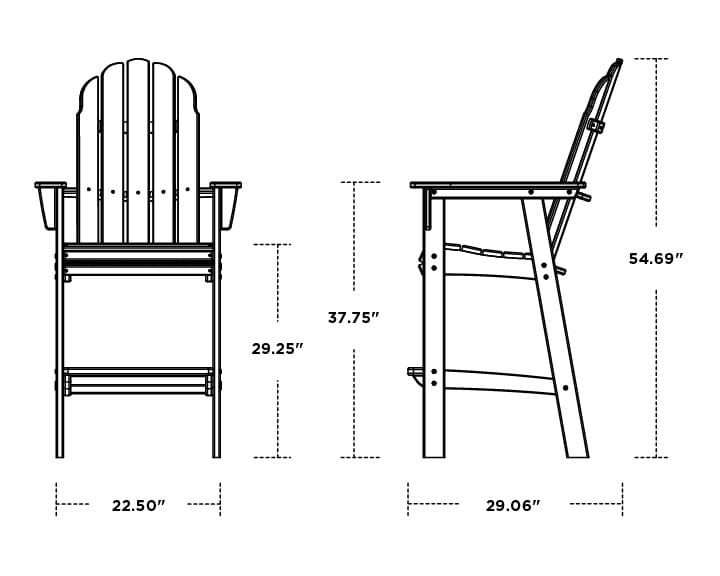 Vineyard Curveback Adirondack Bar Chair- Vintage - Image 3