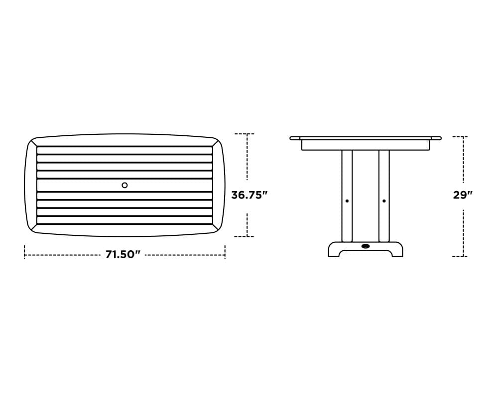 Nautical 37" x 72" Dining Table - Image 2