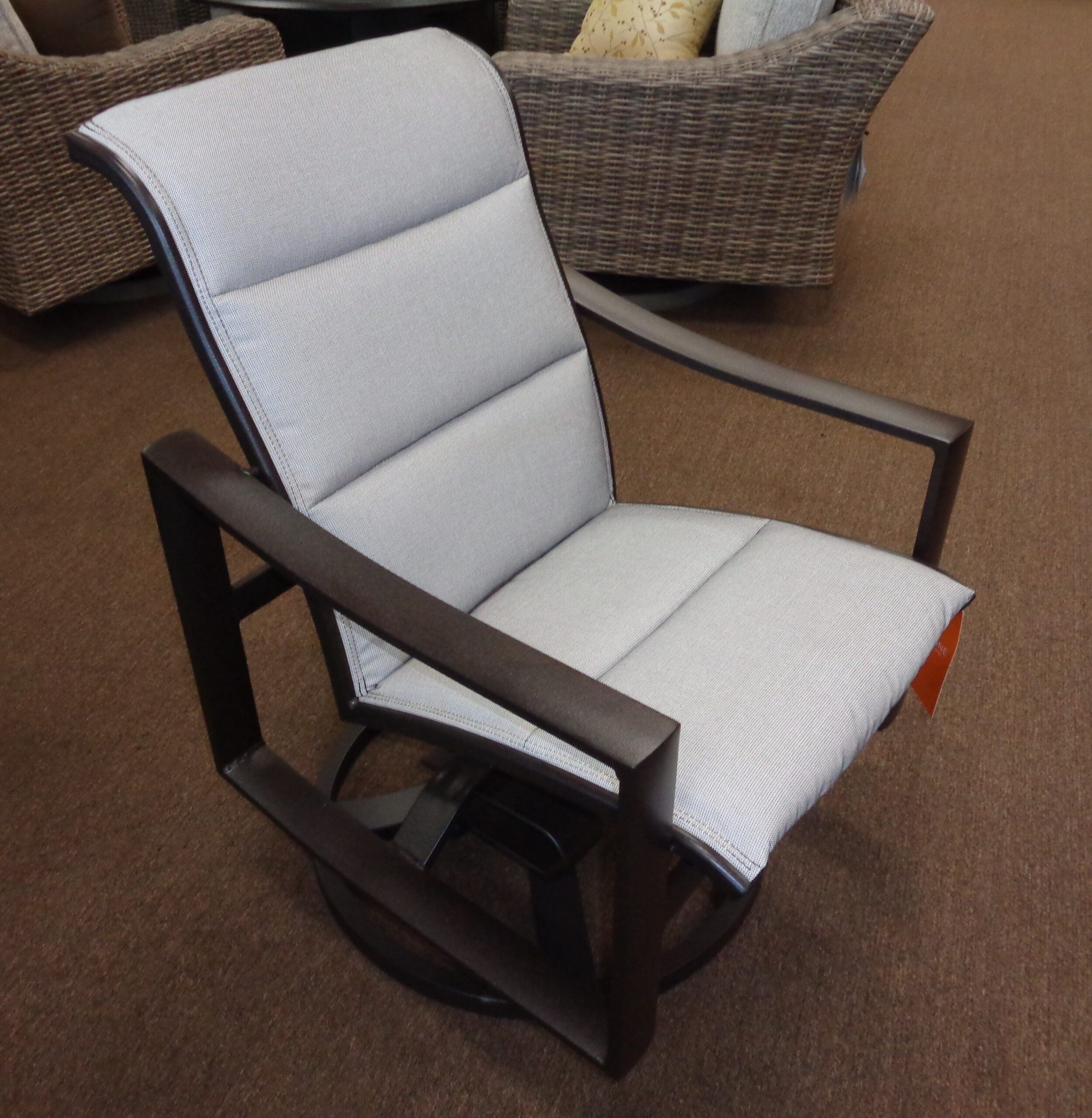Kenzo Padded Sling Swivel Dining Chair