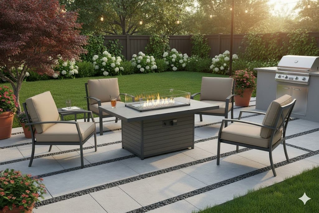 Brooks 50" x 31" Rec. Firepit Table